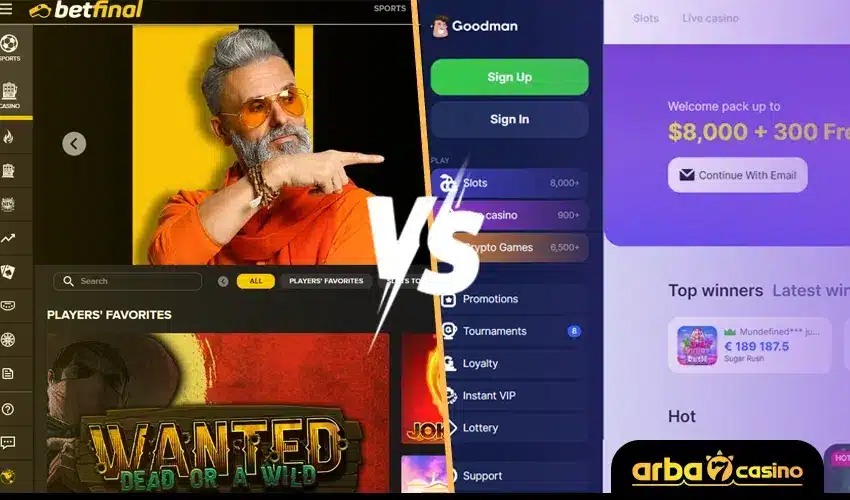 المقارنة بين كازينو Betfinal وكازينو Goodman