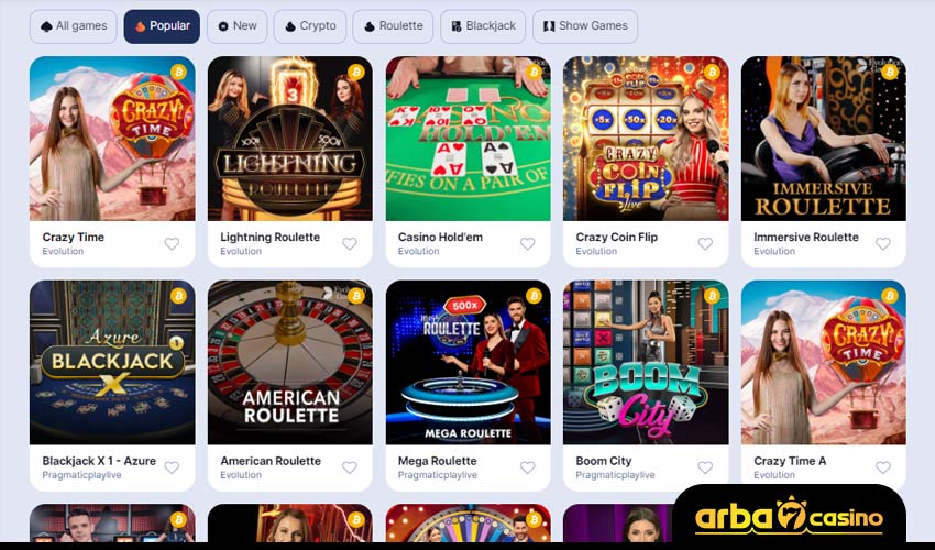 مجموعة ألعاب متنوعة في كازينو دبي