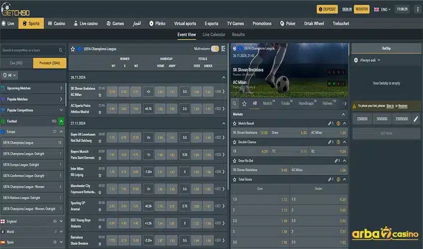 المراهنات الرياضية في كازينو Betchi90