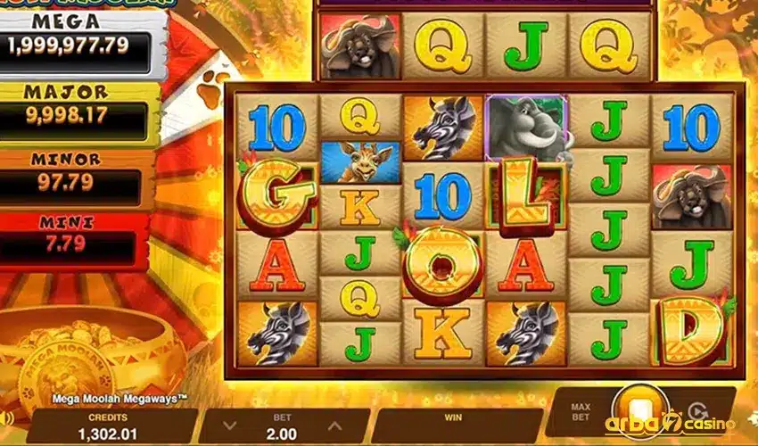 مميزات مكافآت لعبة Mega Moolah