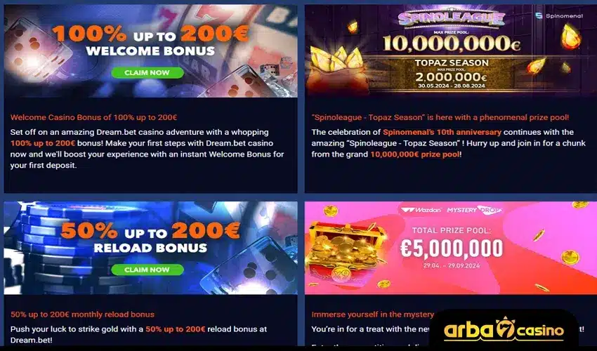 أنواع مكافآت الكازينو اون لاين