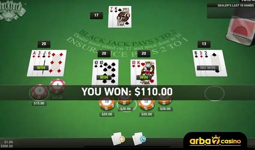 بلاك جاك متعدد الأيدي